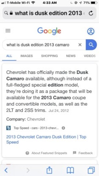 2013 Chevrolet Camaro for Sale