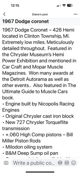 1967 Dodge Coronet for Sale